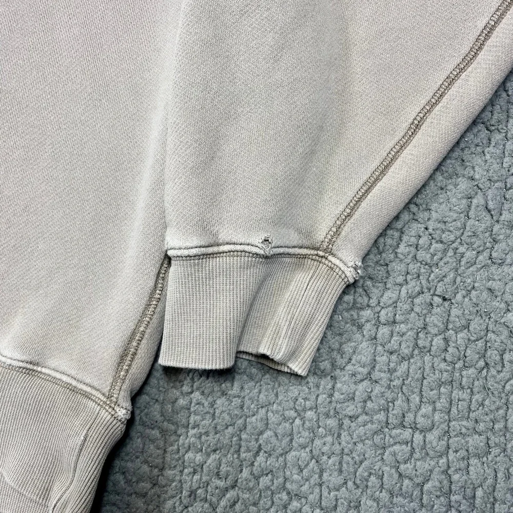 Elwood Core Crewneck Sweatshirt Sand Organic Cotton Boxy Fit Distressed Large - Picture 5 of 12